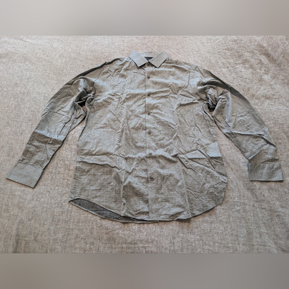 Hart Schaffner Marx Long Sleeve Dress Shirt Gray Size M NWOT